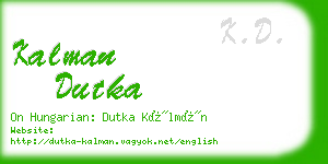 kalman dutka business card